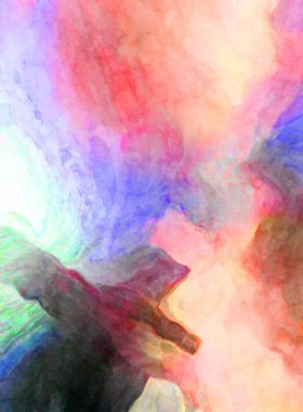 Soyut suluboya sanat eserleri. Fırça boyalı dijital resim. Renkli yaratıcı suluboya çizimi.