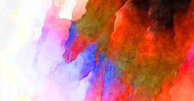 Soyut suluboya sanat eserleri. Fırça boyalı dijital resim. Renkli yaratıcı suluboya çizimi.