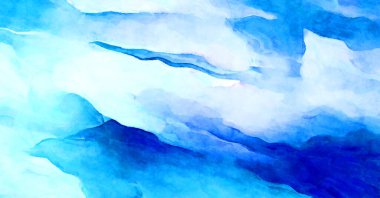 Soyut suluboya sanat eserleri. Fırça boyalı dijital resim. Renkli yaratıcı suluboya çizimi.