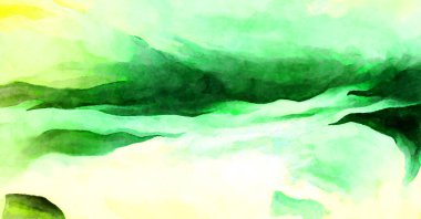 Soyut suluboya sanat eserleri. Fırça boyalı dijital resim. Renkli yaratıcı suluboya çizimi.