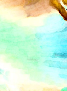 Soyut suluboya sanat eserleri. Fırça boyalı dijital resim. Renkli yaratıcı suluboya çizimi.