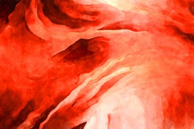 Soyut suluboya sanat eserleri. Fırça boyalı dijital resim. Renkli yaratıcı suluboya çizimi.