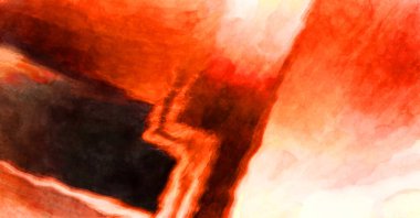 Soyut suluboya sanat eserleri. Fırça boyalı dijital resim. Renkli yaratıcı suluboya çizimi.