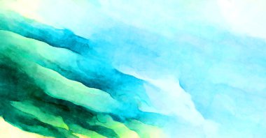 Soyut suluboya sanat eserleri. Fırça boyalı dijital resim. Renkli yaratıcı suluboya çizimi.