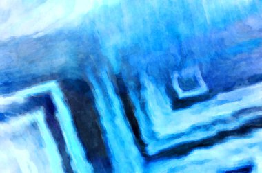 Soyut suluboya sanat eserleri. Fırça boyalı dijital resim. Renkli yaratıcı suluboya çizimi.