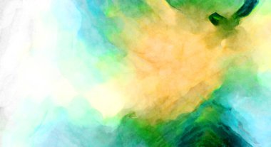 Soyut suluboya sanat eserleri. Fırça boyalı dijital resim. Renkli yaratıcı suluboya çizimi.