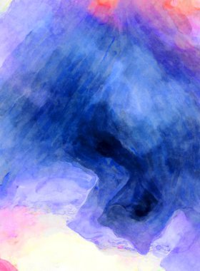 Soyut suluboya sanat eserleri. Fırça boyalı dijital resim. Renkli yaratıcı suluboya çizimi.