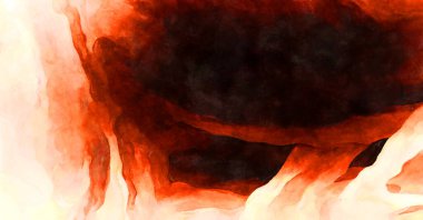 Soyut suluboya sanat eserleri. Fırça boyalı dijital resim. Renkli yaratıcı suluboya çizimi.