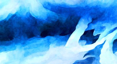 Soyut suluboya sanat eserleri. Fırça boyalı dijital resim. Renkli yaratıcı suluboya çizimi.