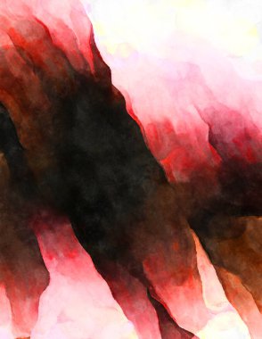 Soyut suluboya sanat eserleri. Fırça boyalı dijital resim. Renkli yaratıcı suluboya çizimi.