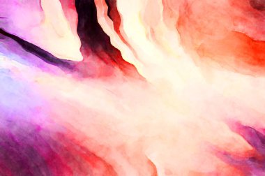 Soyut suluboya sanat eserleri. Fırça boyalı dijital resim. Renkli yaratıcı suluboya çizimi.