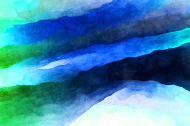 Soyut suluboya sanat eserleri. Fırça boyalı dijital resim. Renkli yaratıcı suluboya çizimi.