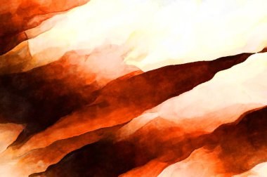 Soyut suluboya sanat eserleri. Fırça boyalı dijital resim. Renkli yaratıcı suluboya çizimi.