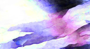 Soyut suluboya sanat eserleri. Fırça boyalı dijital resim. Renkli yaratıcı suluboya çizimi.