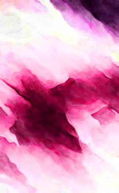 Soyut suluboya sanat eserleri. Fırça boyalı dijital resim. Renkli yaratıcı suluboya çizimi.