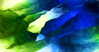 Soyut suluboya sanat eserleri. Fırça boyalı dijital resim. Renkli yaratıcı suluboya çizimi.