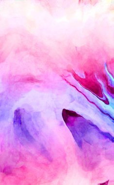 Soyut suluboya sanat eserleri. Fırça boyalı dijital resim. Renkli yaratıcı suluboya çizimi.