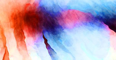 Soyut suluboya sanat eserleri. Fırça boyalı dijital resim. Renkli yaratıcı suluboya çizimi.