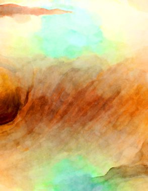 Soyut suluboya sanat eserleri. Fırça boyalı dijital resim. Renkli yaratıcı suluboya çizimi.