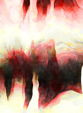 Soyut suluboya sanat eserleri. Fırça boyalı dijital resim. Renkli yaratıcı suluboya çizimi.