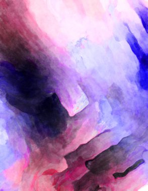 Soyut suluboya sanat eserleri. Fırça boyalı dijital resim. Renkli yaratıcı suluboya çizimi.