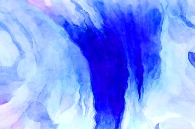 Soyut suluboya sanat eserleri. Fırça boyalı dijital resim. Renkli yaratıcı suluboya çizimi.