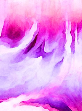 Soyut suluboya sanat eserleri. Fırça boyalı dijital resim. Renkli yaratıcı suluboya çizimi.