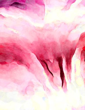 Soyut suluboya sanat eserleri. Fırça boyalı dijital resim. Renkli yaratıcı suluboya çizimi.