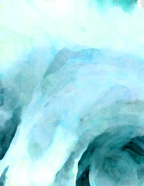 Soyut suluboya sanat eserleri. Fırça boyalı dijital resim. Renkli yaratıcı suluboya çizimi.