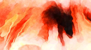 Soyut suluboya sanat eserleri. Fırça boyalı dijital resim. Renkli yaratıcı suluboya çizimi.