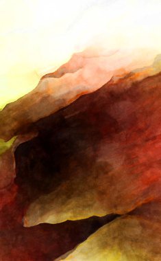 Soyut suluboya sanat eserleri. Fırça boyalı dijital resim. Renkli yaratıcı suluboya çizimi.