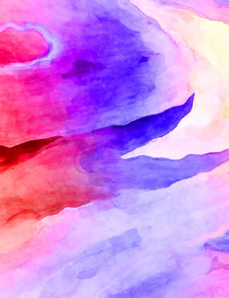 Expressive Abstract Watercolor Artwork Brush Painted Digital Art Painting Colorful — Stock Photo, Image