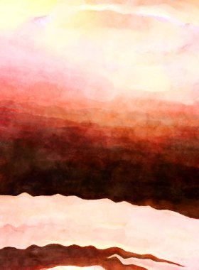 Soyut suluboya sanat eserleri. Fırça boyalı dijital resim. Renkli yaratıcı suluboya çizimi.