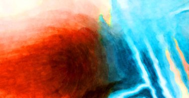 Soyut suluboya sanat eserleri. Fırça boyalı dijital resim. Renkli yaratıcı suluboya çizimi.