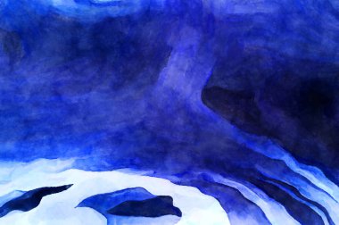 Soyut suluboya sanat eserleri. Fırça boyalı dijital resim. Renkli yaratıcı suluboya çizimi.