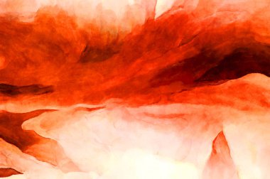 Soyut suluboya sanat eserleri. Fırça boyalı dijital resim. Renkli yaratıcı suluboya çizimi.