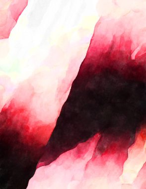 Soyut suluboya sanat eserleri. Fırça boyalı dijital resim. Renkli yaratıcı suluboya çizimi.