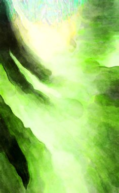 Soyut suluboya sanat eserleri. Fırça boyalı dijital resim. Renkli yaratıcı suluboya çizimi.