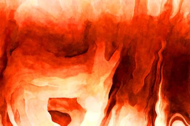 Soyut suluboya sanat eserleri. Fırça boyalı dijital resim. Renkli yaratıcı suluboya çizimi.