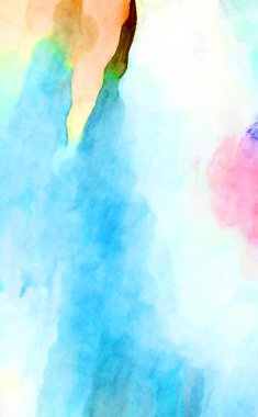 Soyut suluboya sanat eserleri. Fırça boyalı dijital resim. Renkli yaratıcı suluboya çizimi.