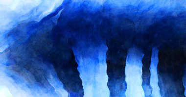 Soyut suluboya sanat eserleri. Fırça boyalı dijital resim. Renkli yaratıcı suluboya çizimi.