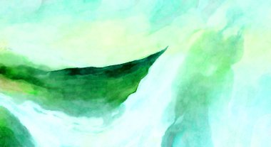 Soyut suluboya sanat eserleri. Fırça boyalı dijital resim. Renkli yaratıcı suluboya çizimi.