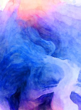 Soyut suluboya sanat eserleri. Fırça boyalı dijital resim. Renkli yaratıcı suluboya çizimi.