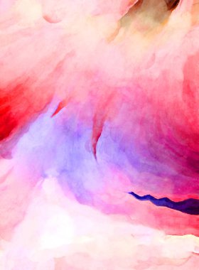 Soyut suluboya sanat eserleri. Fırça boyalı dijital resim. Renkli yaratıcı suluboya çizimi.