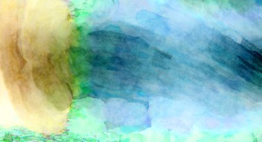 Soyut suluboya sanat eserleri. Fırça boyalı dijital resim. Renkli yaratıcı suluboya çizimi.