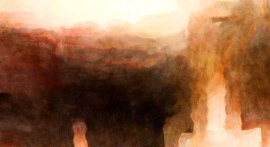 Soyut suluboya sanat eserleri. Fırça boyalı dijital resim. Renkli yaratıcı suluboya çizimi.