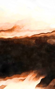 Soyut suluboya sanat eserleri. Fırça boyalı dijital resim. Renkli yaratıcı suluboya çizimi.