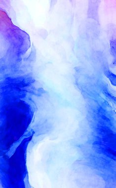 Soyut suluboya sanat eserleri. Fırça boyalı dijital resim. Renkli yaratıcı suluboya çizimi.