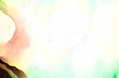 Soyut suluboya sanat eserleri. Fırça boyalı dijital resim. Renkli yaratıcı suluboya çizimi.