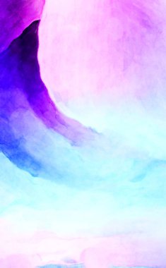 Soyut suluboya sanat eserleri. Fırça boyalı dijital resim. Renkli yaratıcı suluboya çizimi.